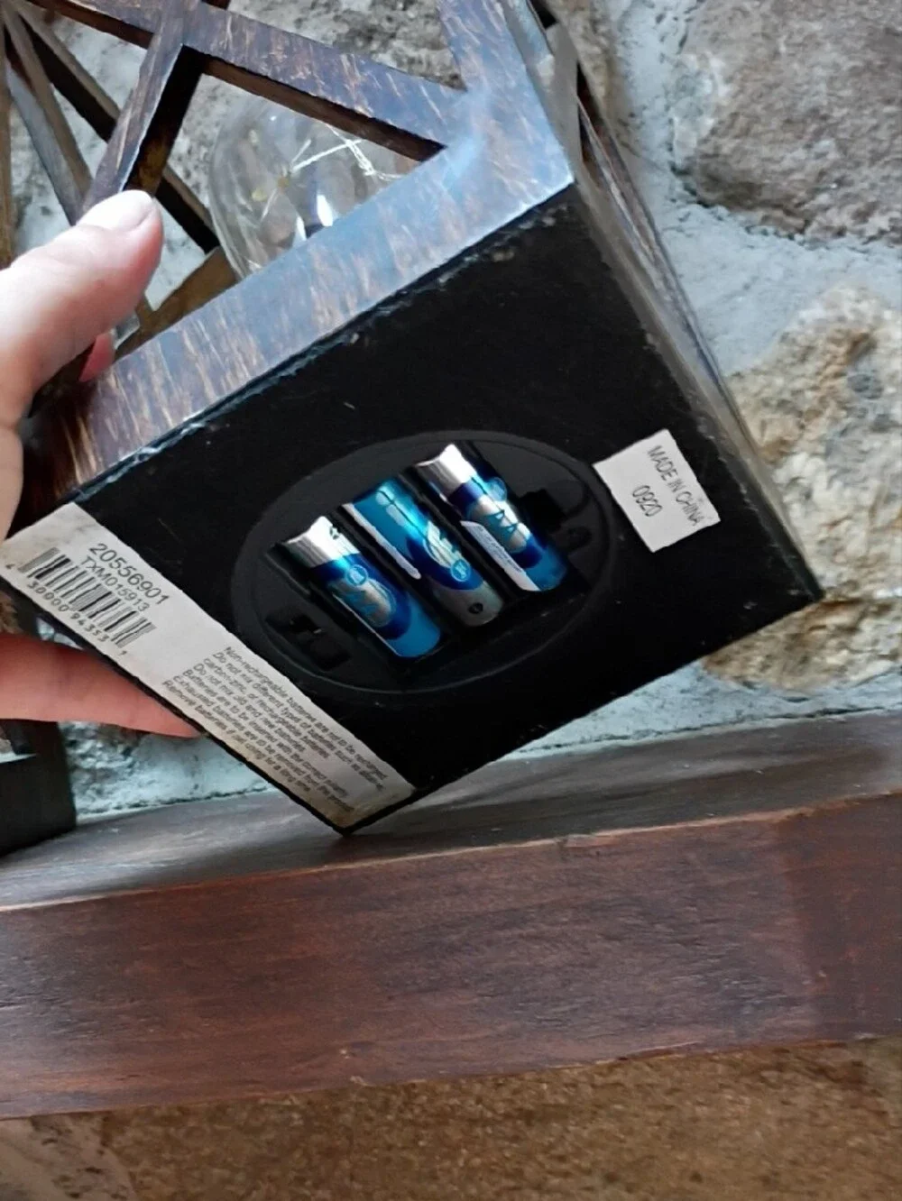 Rustic Brown Wooden Battery powered  Lights- Home Accents